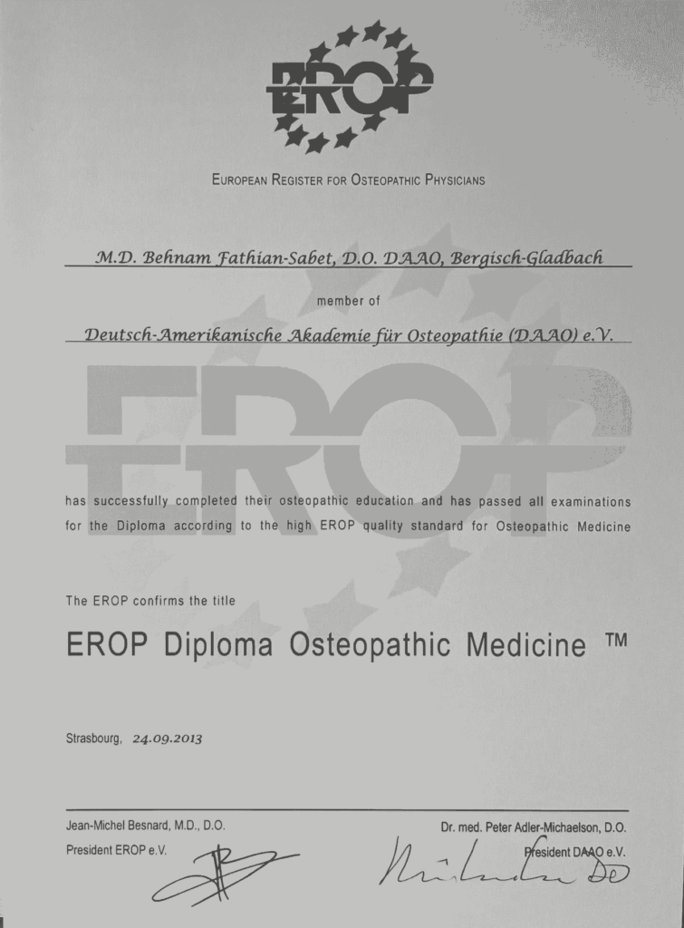 Europen Register Für Osteopathie